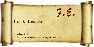 Funk Emese névjegykártya